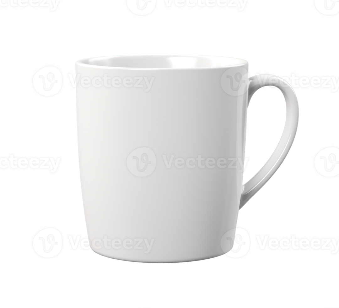 Coffee cup mockup featuring a white tea mug isolated on transparent background png