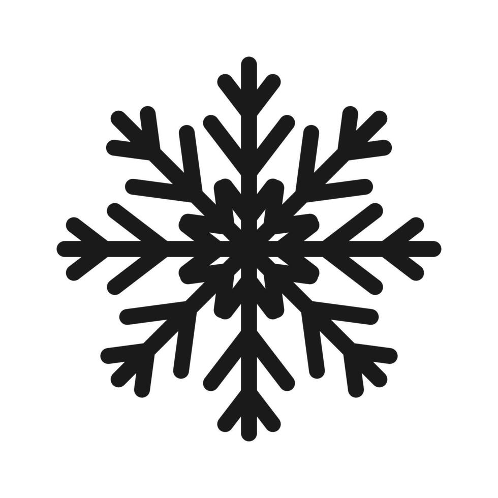 Black Snowflake thin line icon.Frozen sign.Decorative element for Christmas and New Year holiday.Transparent background.Simple black line snow icons. illustration EPS 10 vector