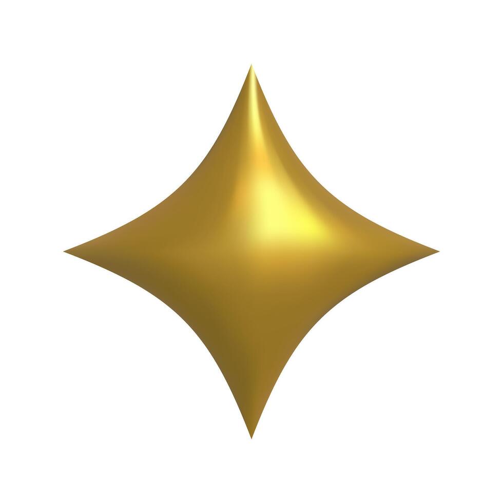 Single Shining golden star emoji.3d style gold star icon,twinkle social media platform symbol with shadow on transparent background. illustration EPS 10 vector