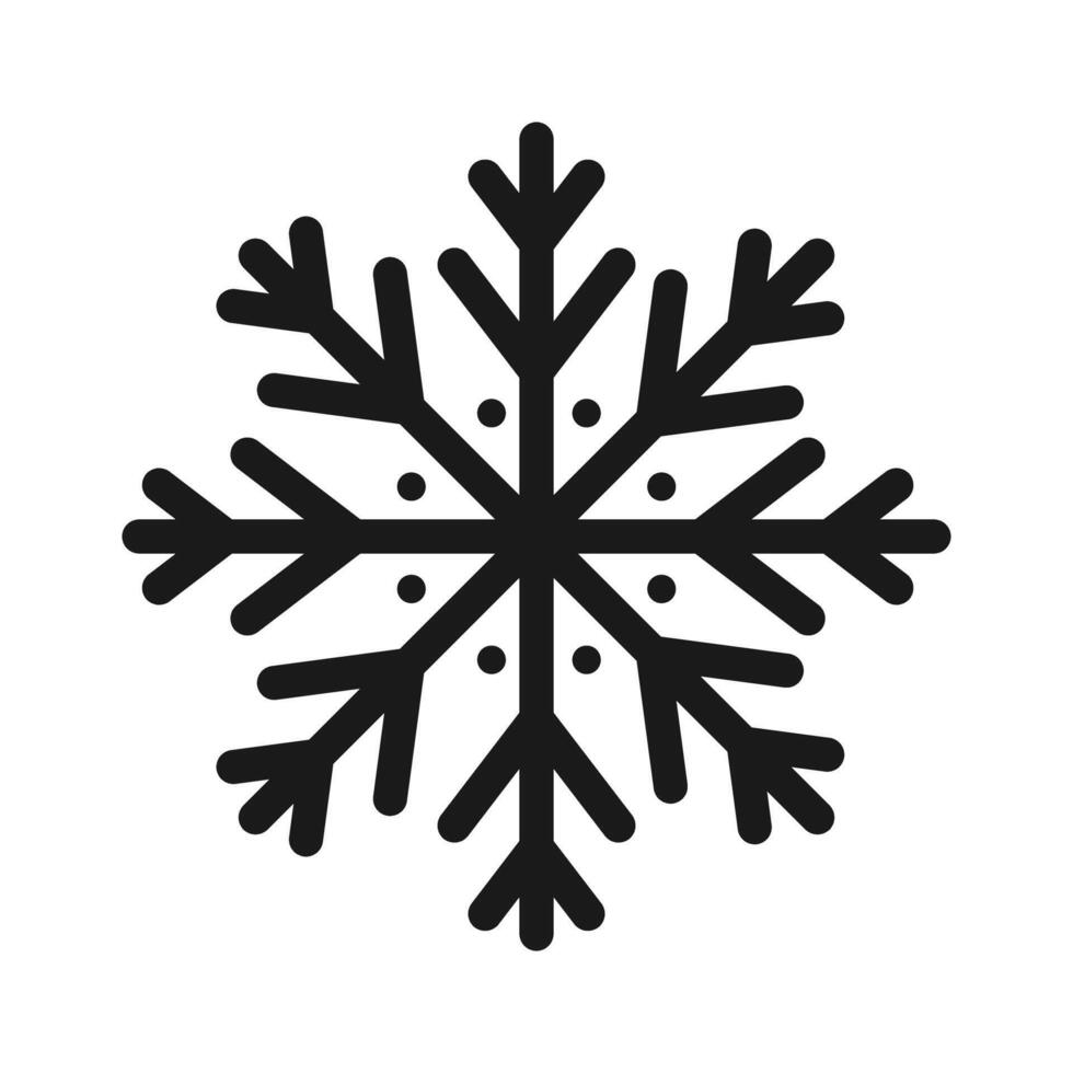 Black line Snowflake thin icon.Frozen sign.Decorative element for Christmas and New Year holiday.Transparent background.Simple black line snow icons. illustration EPS 10 vector