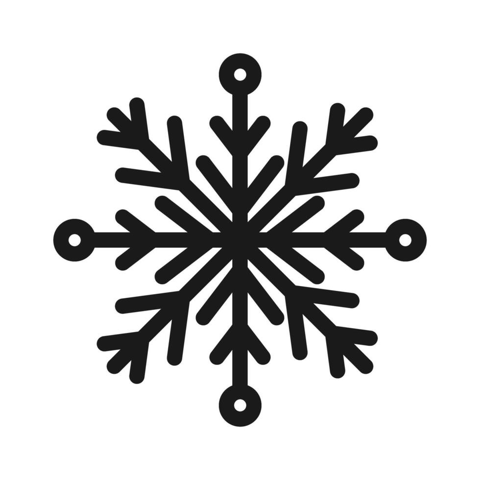 Single Snowflake thin line icon.Frozen sign.Decorative element for Christmas and New Year holiday.Transparent background.Simple black line snow icons. illustration EPS 10 vector
