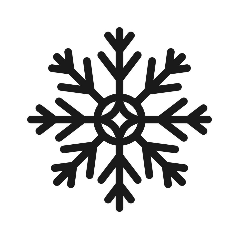Snowflake thin line art icon.Frozen sign.Decorative element for Christmas and New Year holiday.Transparent background.Simple black line snow icons. illustration EPS 10 vector