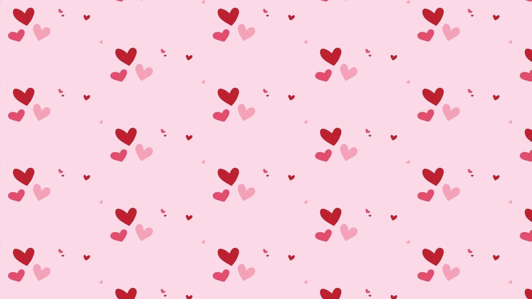 cute red pink love shape pattern in pink background for fabric print, paper print, social media, party print or any use. love doodle Red love heart shape abstract happy valentines day vector