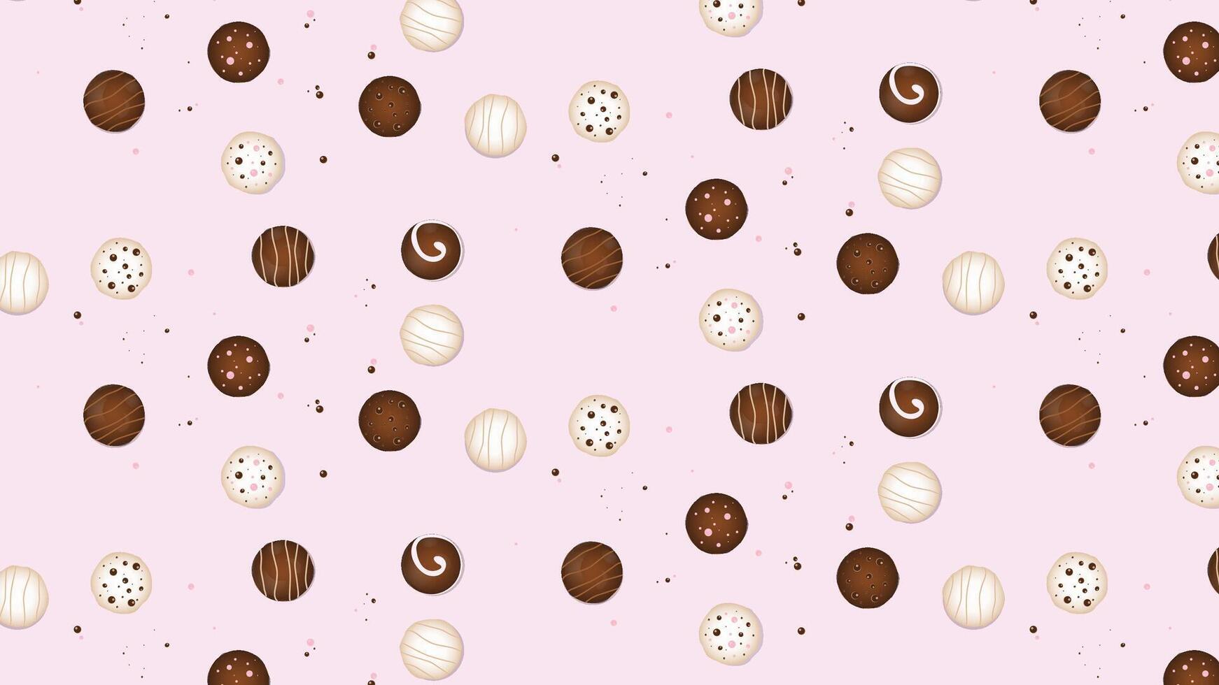 Chocolate dipped biscuits on light pink background and concept of food, sweet and love, chocolate ball. pocky chocolate, strawberry, cookie cream flavor seamless pattern vector