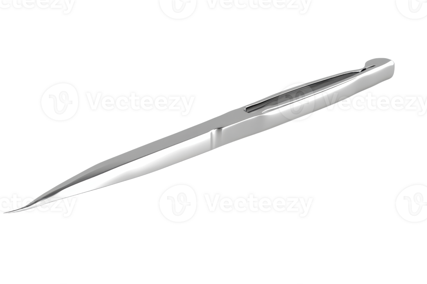 Stainless steel tweezers isolated on transparent background. used for precision work in beauty, medical, and electronic applications. png