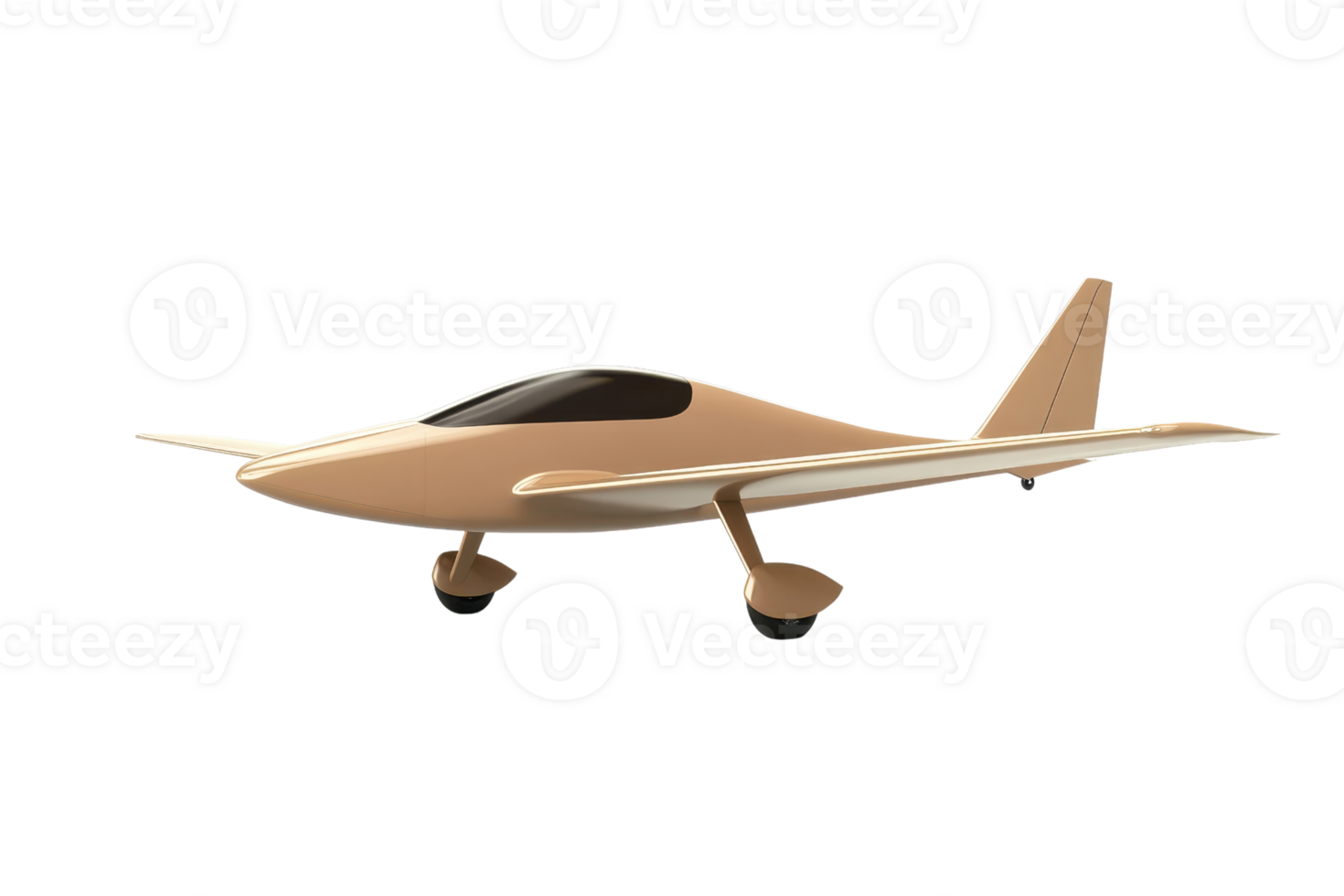 Single-engine small airplane with a sleek design, ideal for private aviation or flight training. Isolated on a transparent background. png