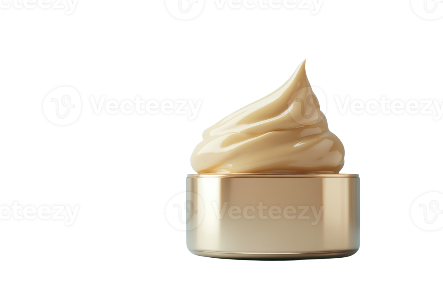élégant cosmétique crème dans or récipient sur transparent Contexte. parfait pour soins de la peau, beauté, et luxe produit l'image de marque. png