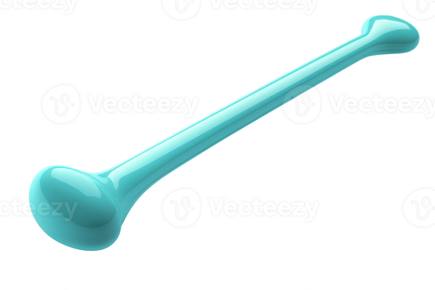 Blue cartoon dog bone isolated on transparent background. 3D render. Perfect for pet-themed projects, animations, and playful designs. png