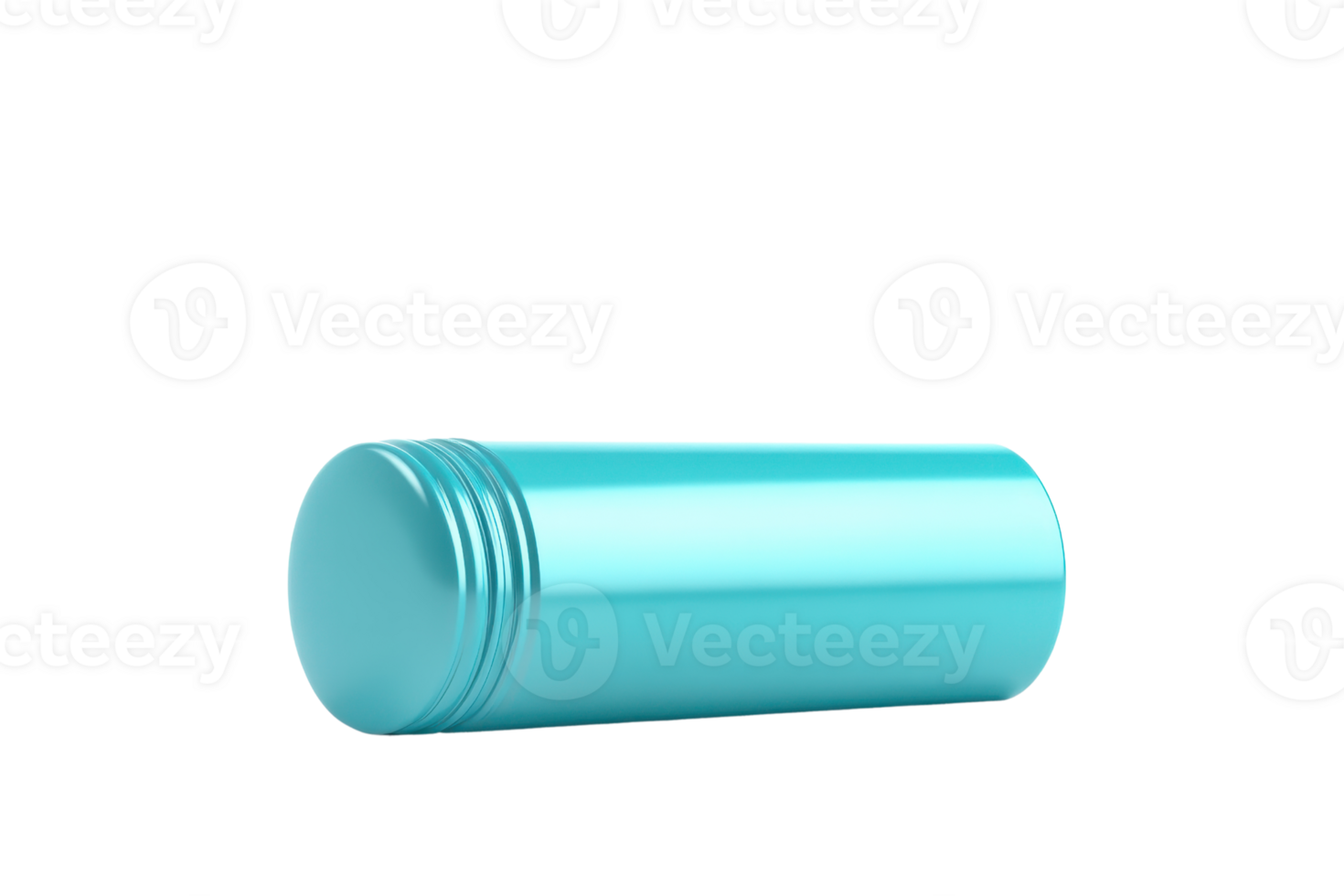 A shiny blue aluminum capsule isolated on a transparent background. perfect for medicine, supplement, or pharmaceutical product representation. png