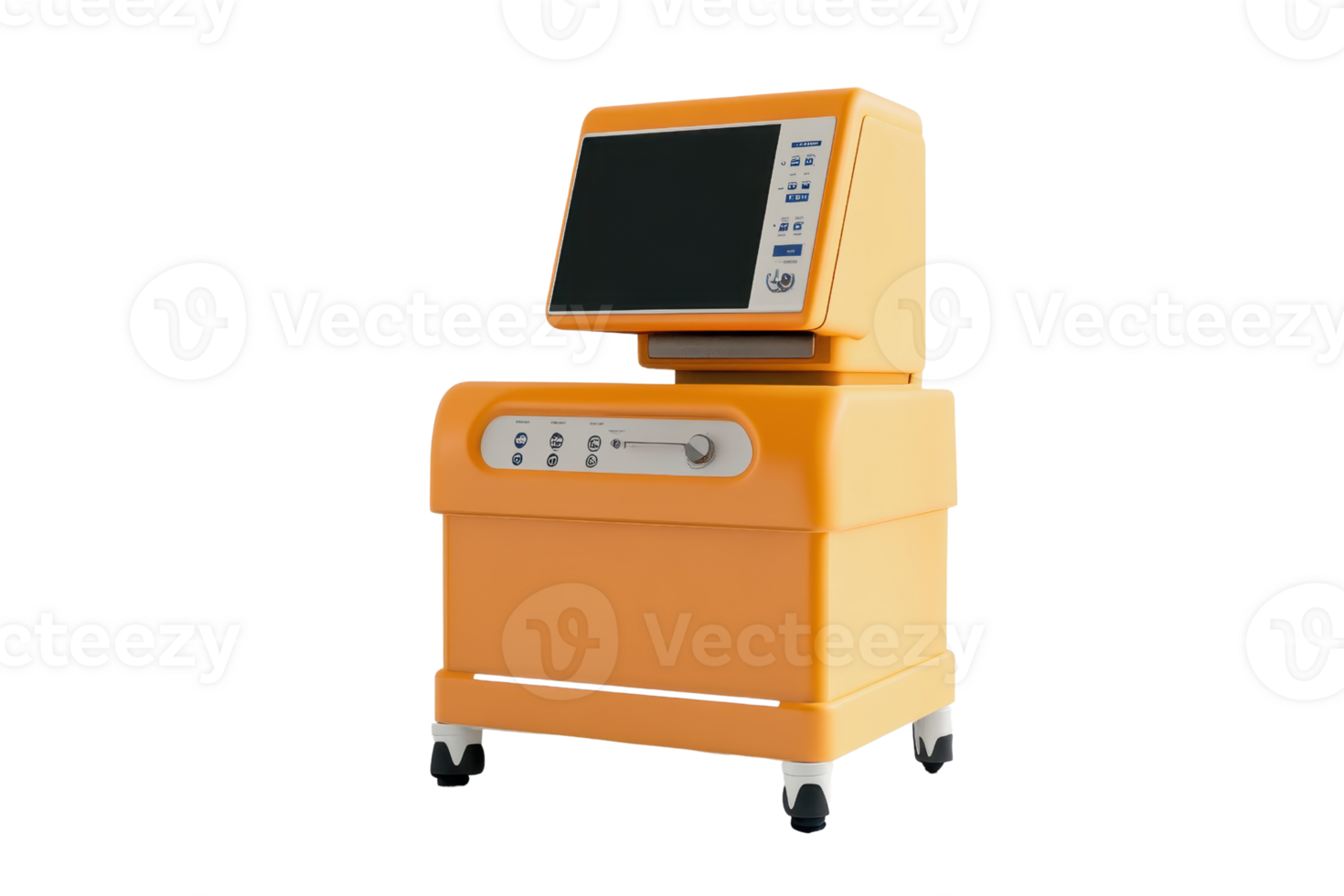 Medical diagnostic equipment with a modern touchscreen interface, designed for use in healthcare facilities. Isolated on a transparent background. png