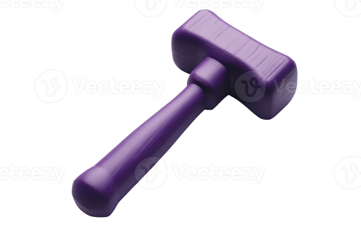 Purple rubber mallet isolated on transparent background. perfect for construction, home improvement, and DIY projects, showcasing a durable design. png