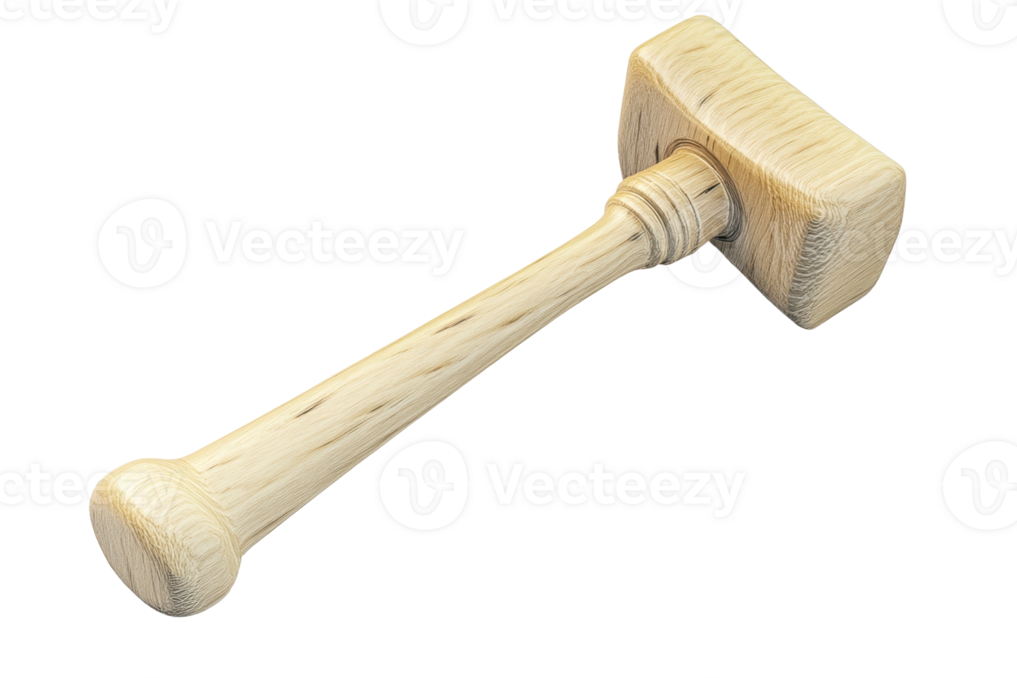 Wooden gavel isolated on a transparent background. symbolizing justice, law, and authority in legal settings and courtroom contexts. png