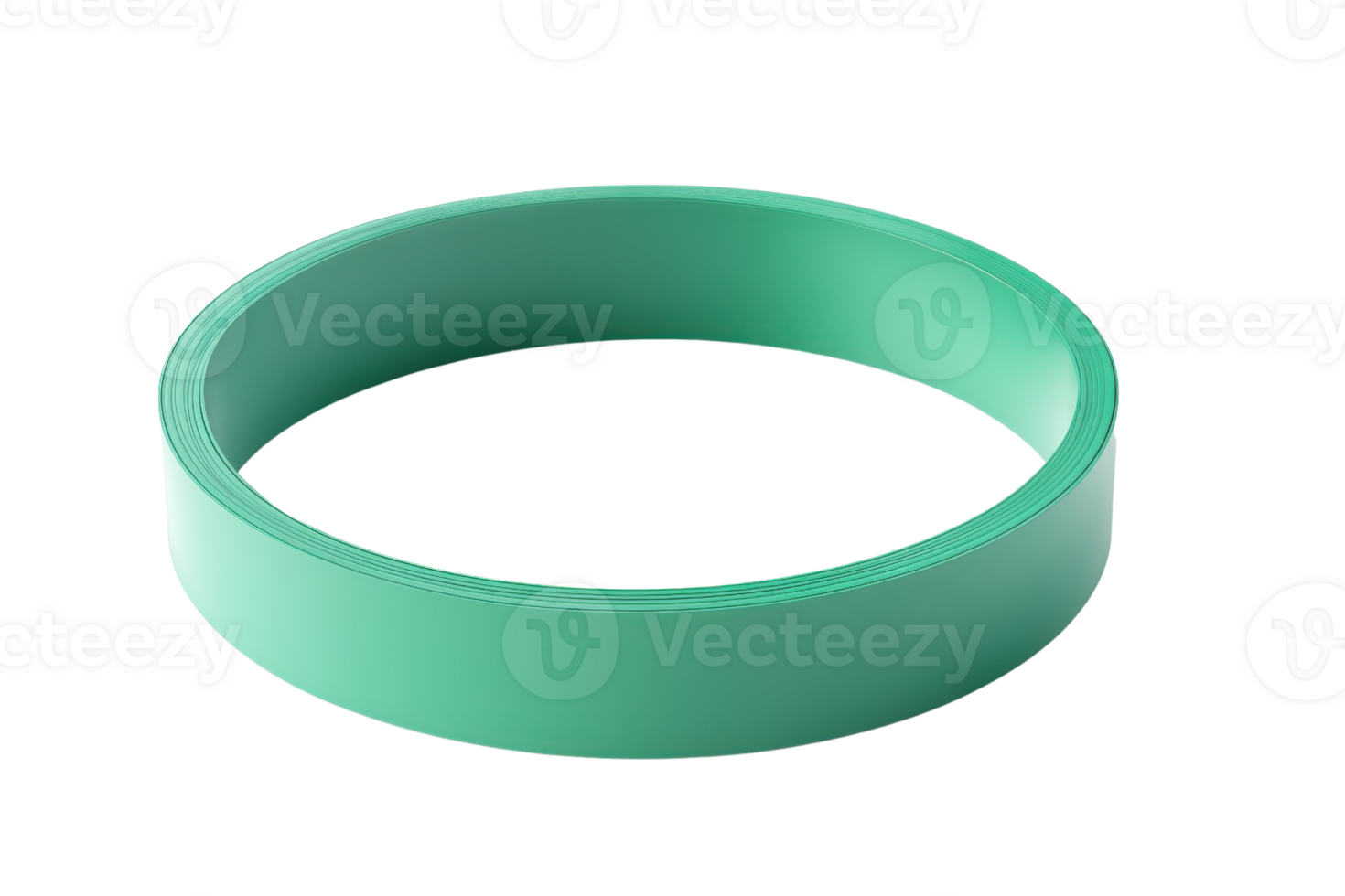 Minimalistic green silicone bracelet, isolated on transparent background. perfect for accessory themes, close-up view. png