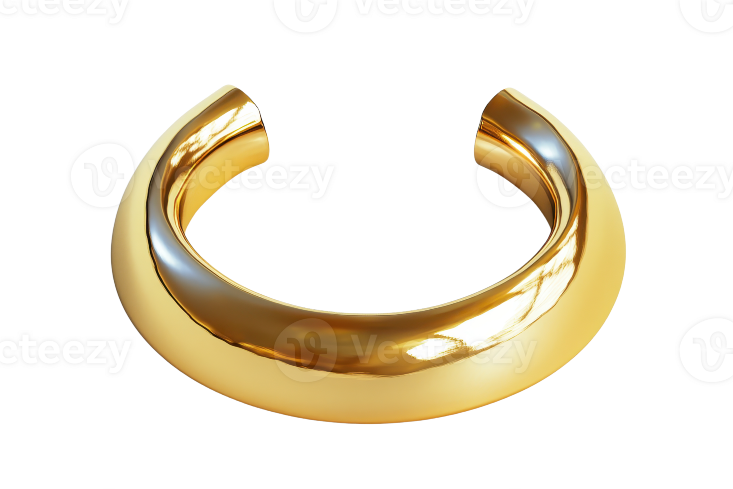 Elegant golden ring isolated on a transparent background. showcasing its shiny and smooth finish, perfect for jewelry and accessory themes. png
