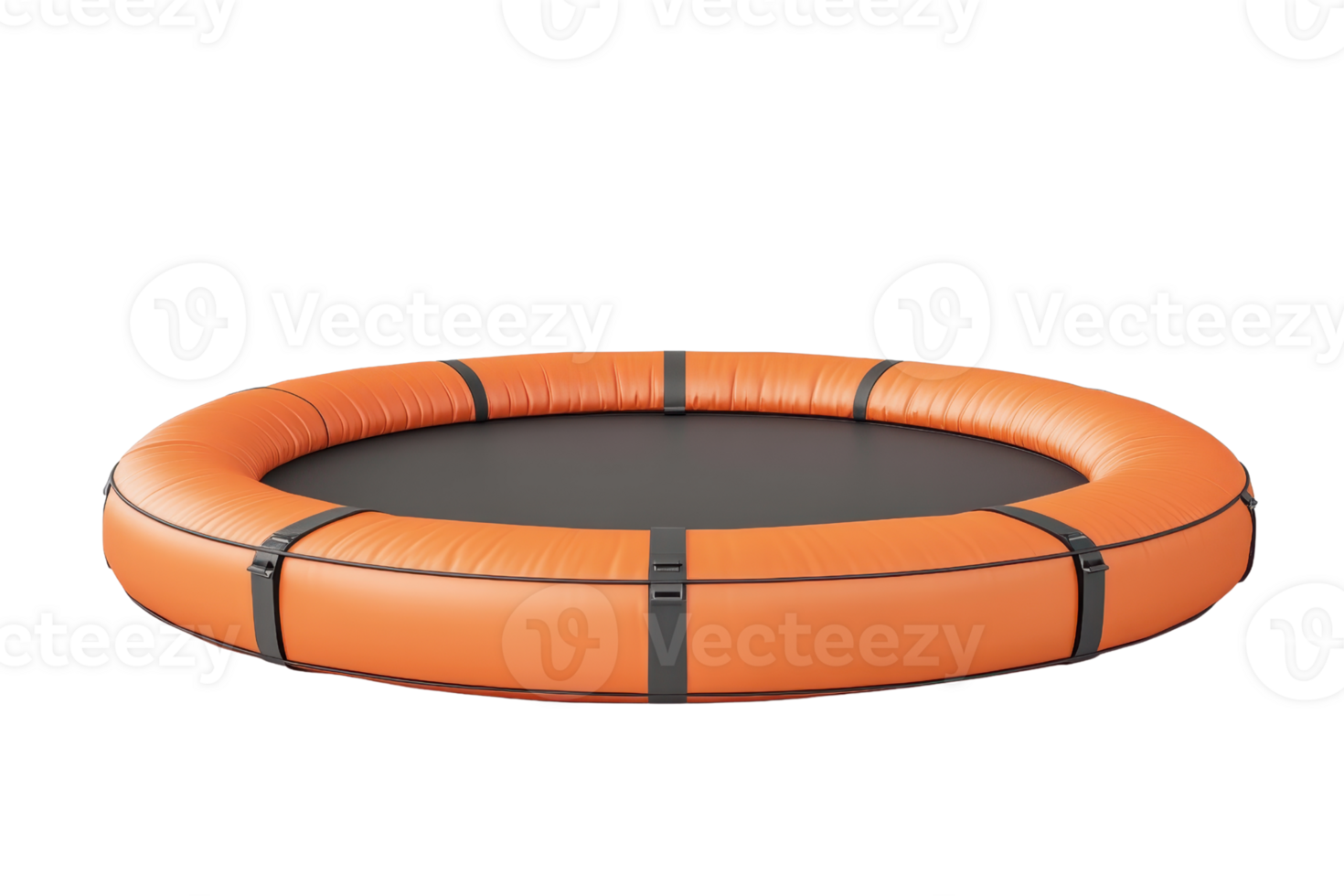 Inflatable orange water trampoline ring on a transparent background. Perfect for summer fun, pool parties, and outdoor activities. png