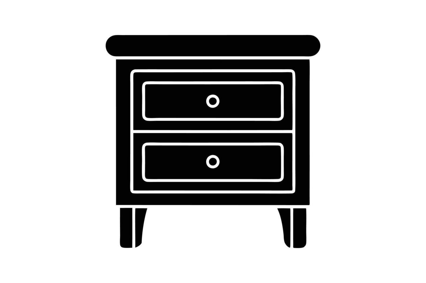 Stylish Bedside Table Silhouette Pack for Interior Design vector