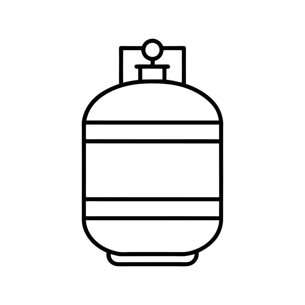 Gas Cylinder Outline Design vector