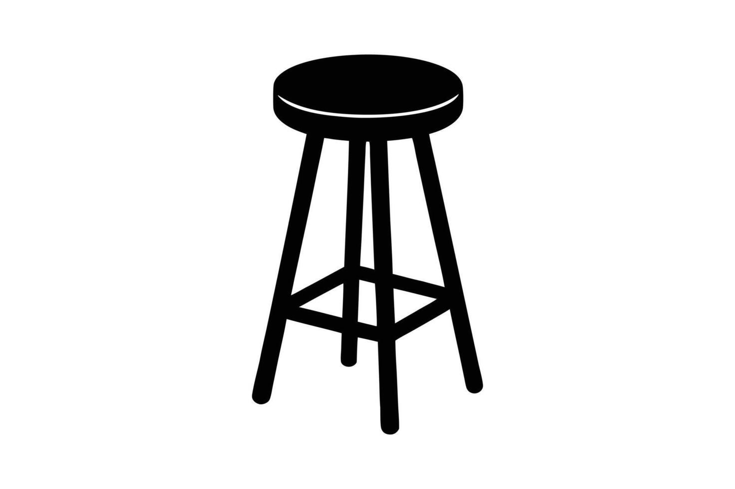 Minimalist Bar Stool Silhouette vector