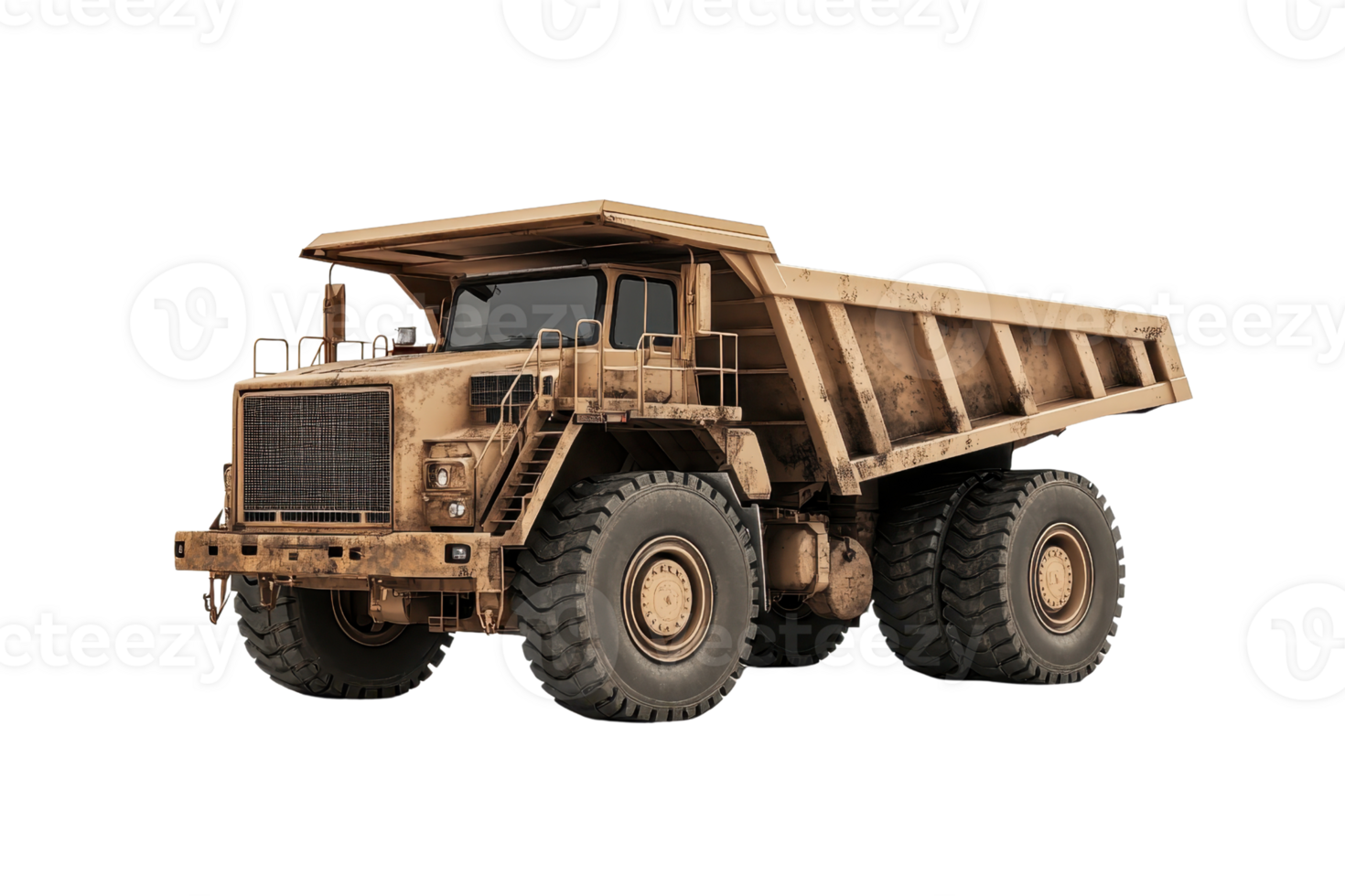 Heavy-duty dump truck isolated on transparent background. Ideal for construction, mining, and transportation visuals. High-resolution image. png