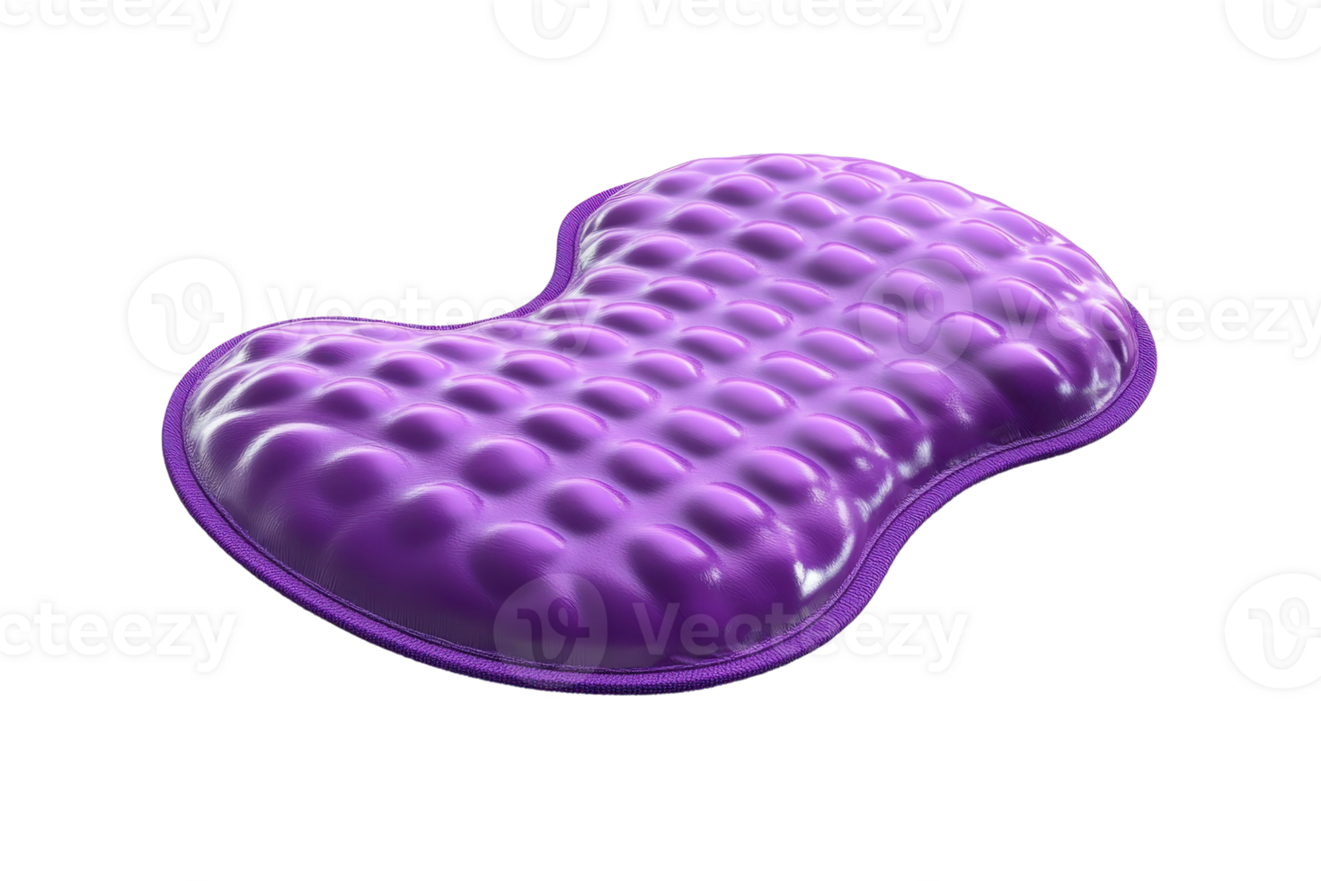 Purple textured massage cushion with a contoured design. Perfect for providing comfort and support. Isolated on a transparent background. png