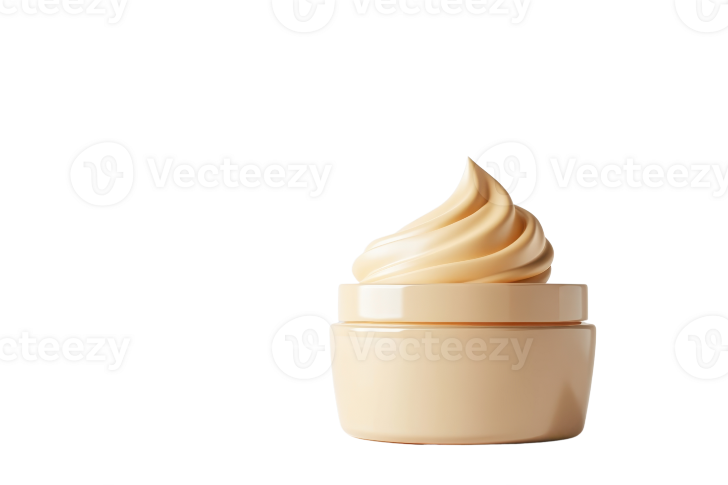 A container of cream with whipped texture, ideal for skincare. High-quality isolated image on a transparent background. png