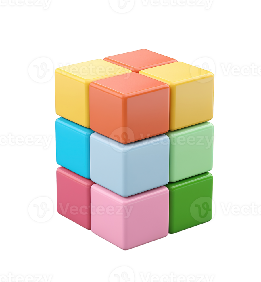 Toy block isolated on transparent background png