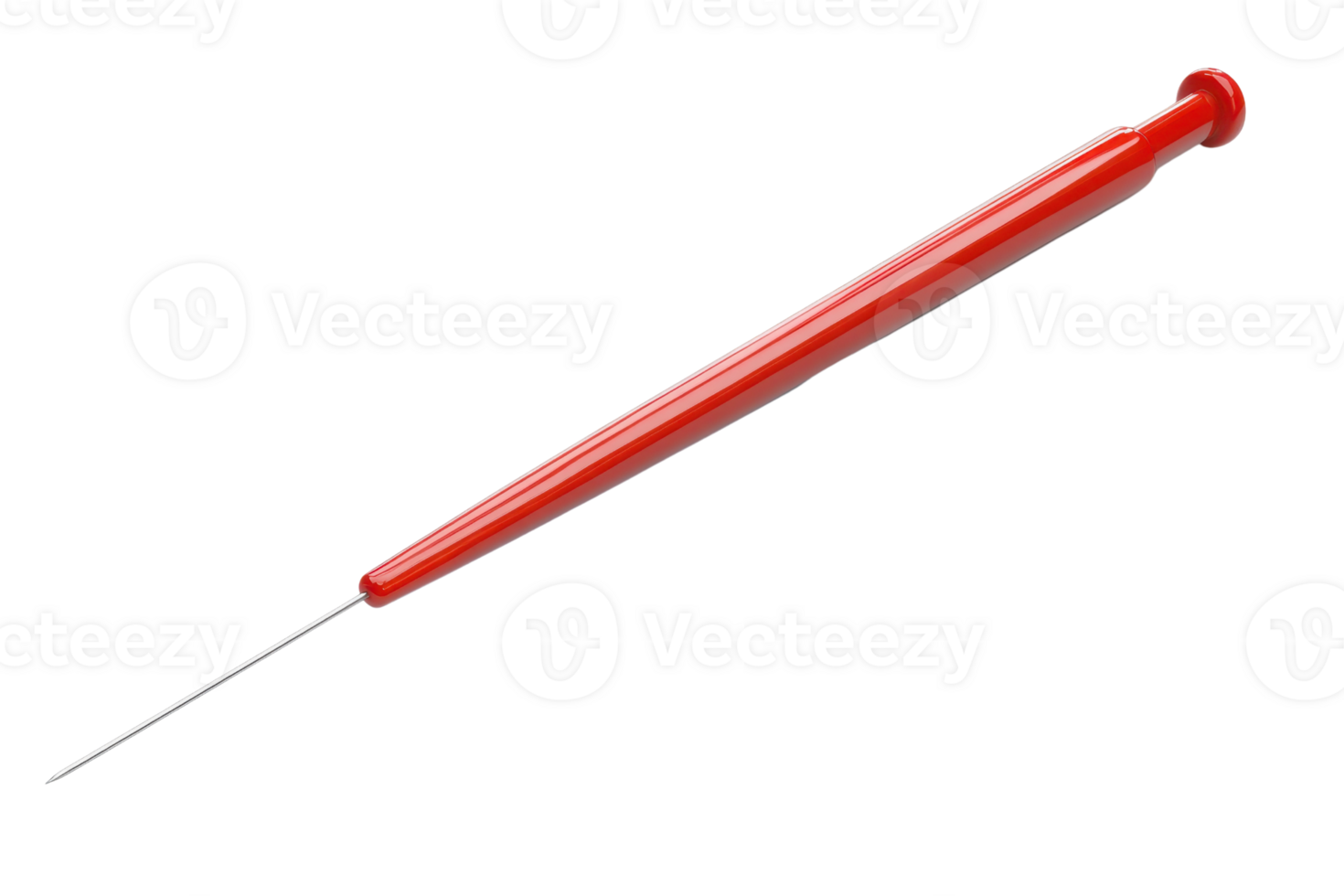 Red handle precision screwdriver tool with a thin metal tip. Ideal for detailed work, electronics repair, and fine adjustments. png