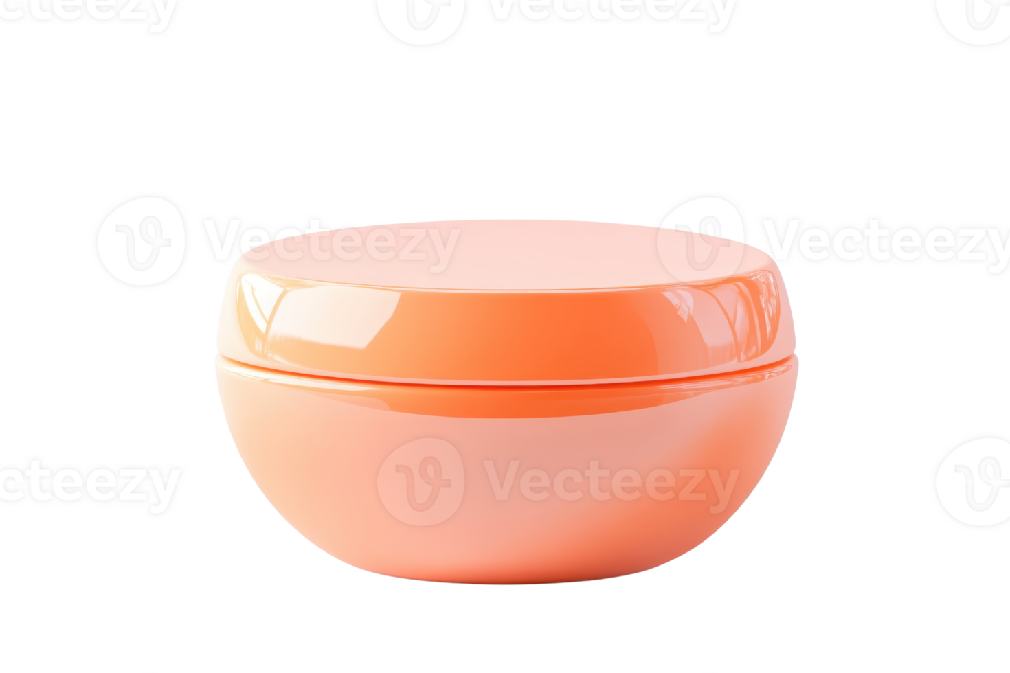 High-quality orange plastic container with lid for cosmetics or skincare products. Perfect for beauty stock photos and branding. png