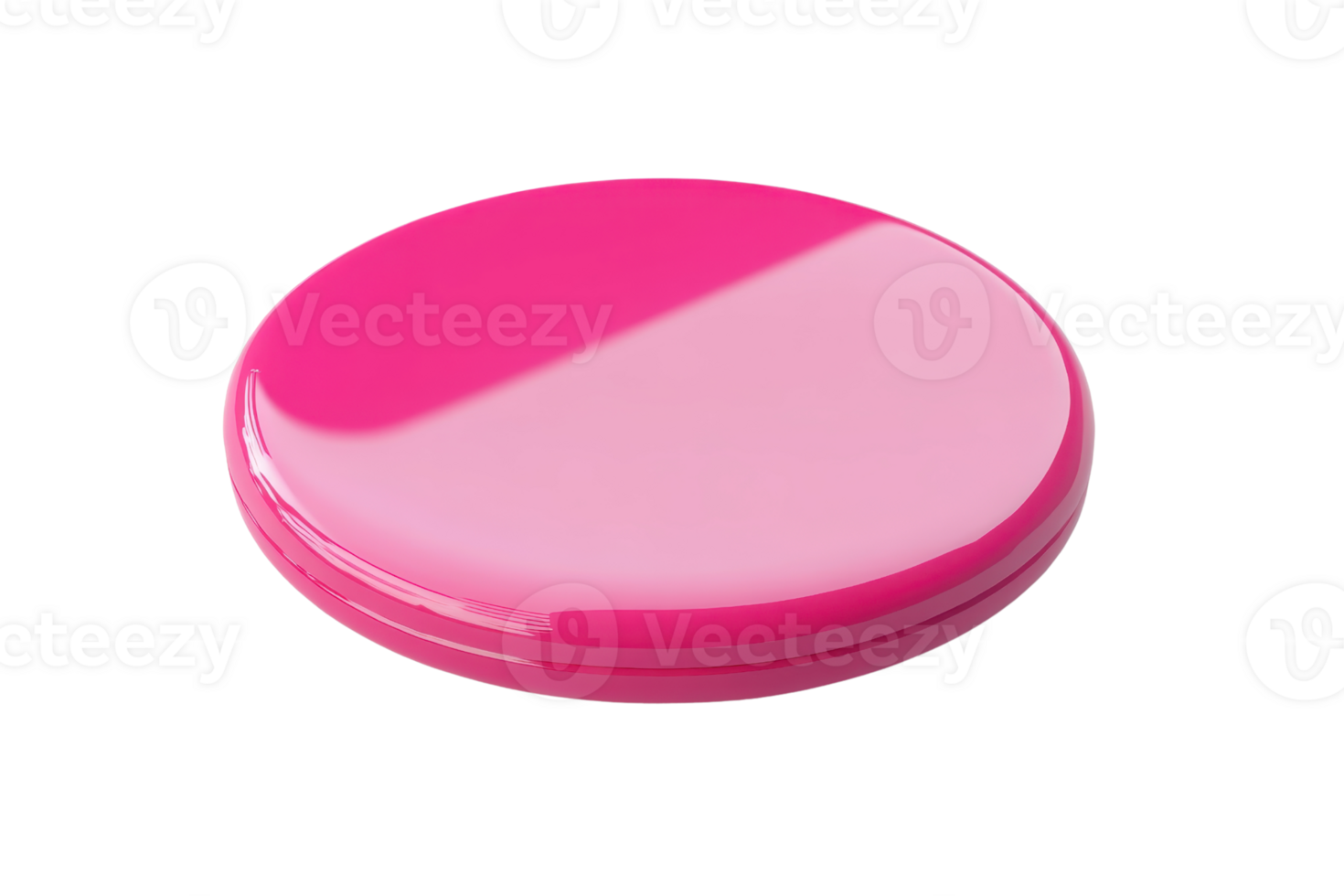Bright pink and white circular button badge with glossy surface, perfect for DIY projects, crafts, and fashion accessories. png
