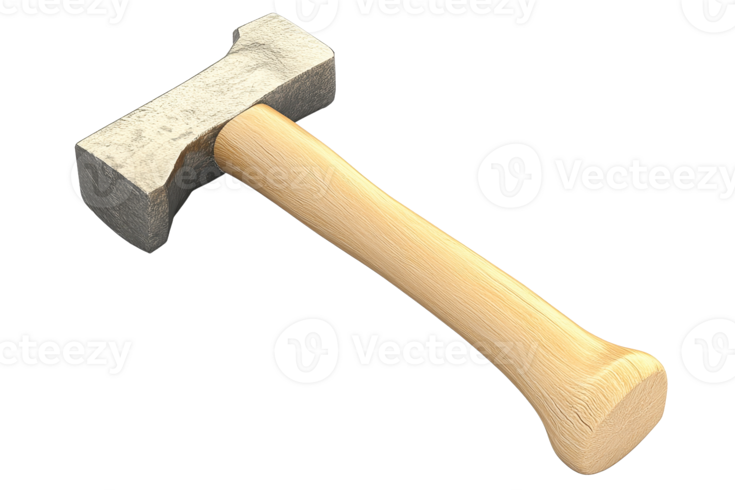 A sturdy sledgehammer with a wooden handle, ideal for heavy-duty tasks and construction work. Perfect for industrial and home improvement projects. png