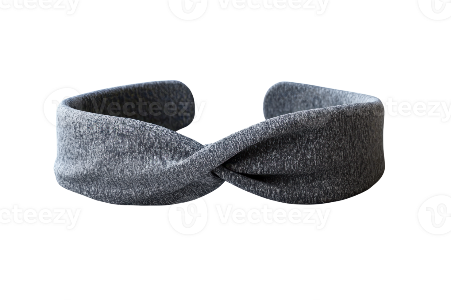 Soft gray headband with a twisted front design, perfect for casual wear and keeping hair in place, ideal for sports and daily activities. png