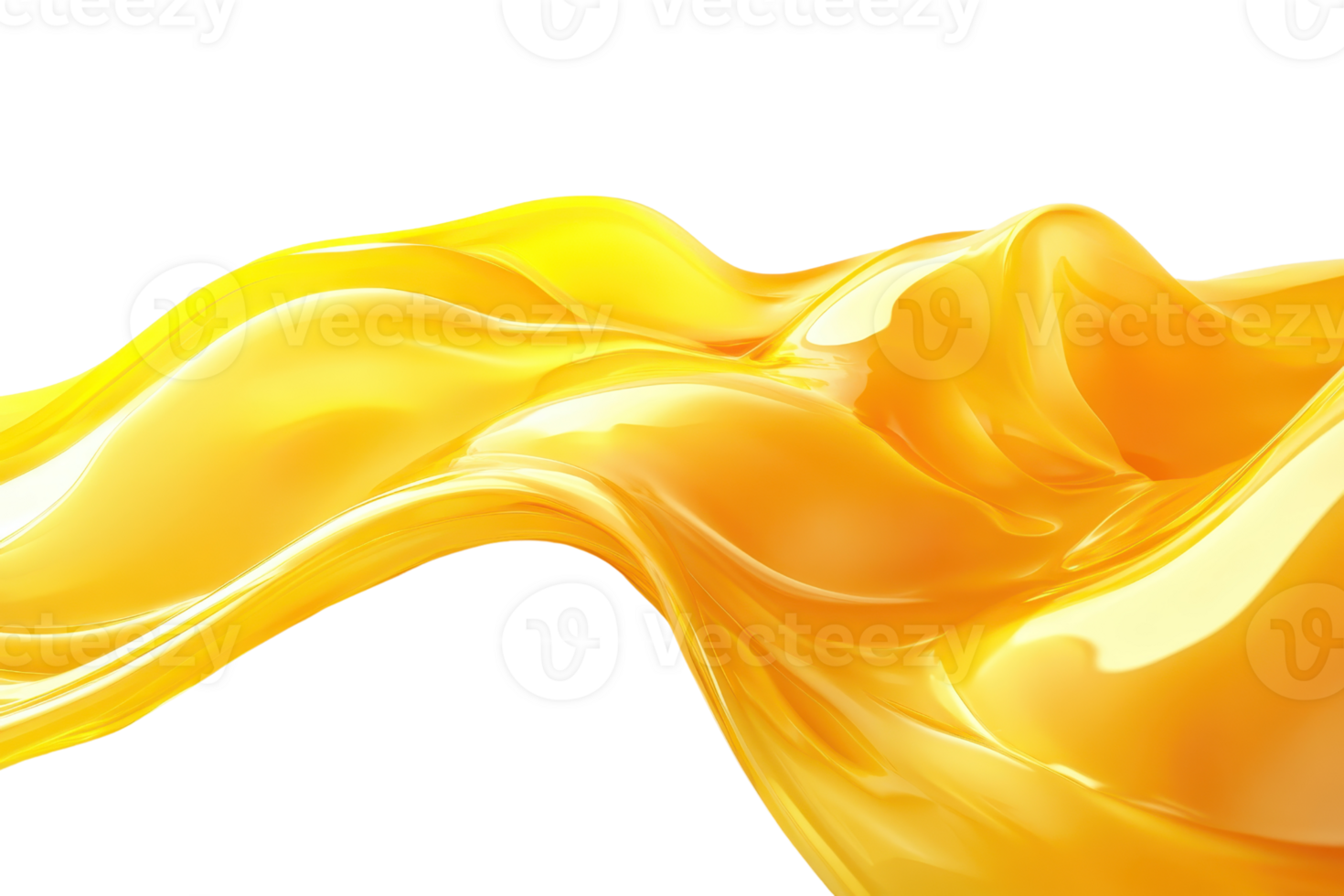 Vivid yellow flowing abstract background with smooth, organic shapes, perfect for modern design projects and creative compositions. png