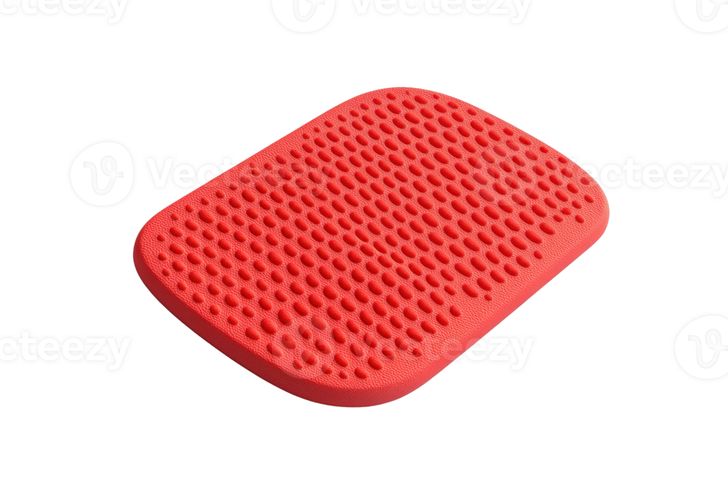 Red silicone dish drying mat with perforated surface. Ideal for kitchen use, provides efficient drying and drainage for dishes and utensils. png