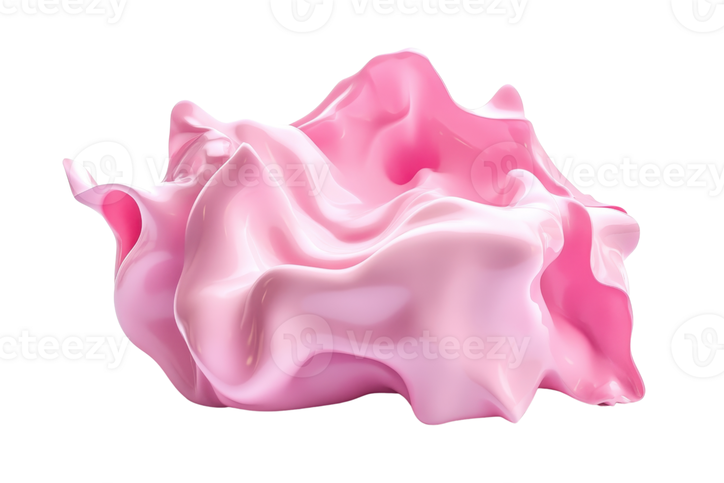 Close-up of a pink fibrous texture resembling abstract art. Soft, creamy, and fluffy shapes create a visually engaging composition. png