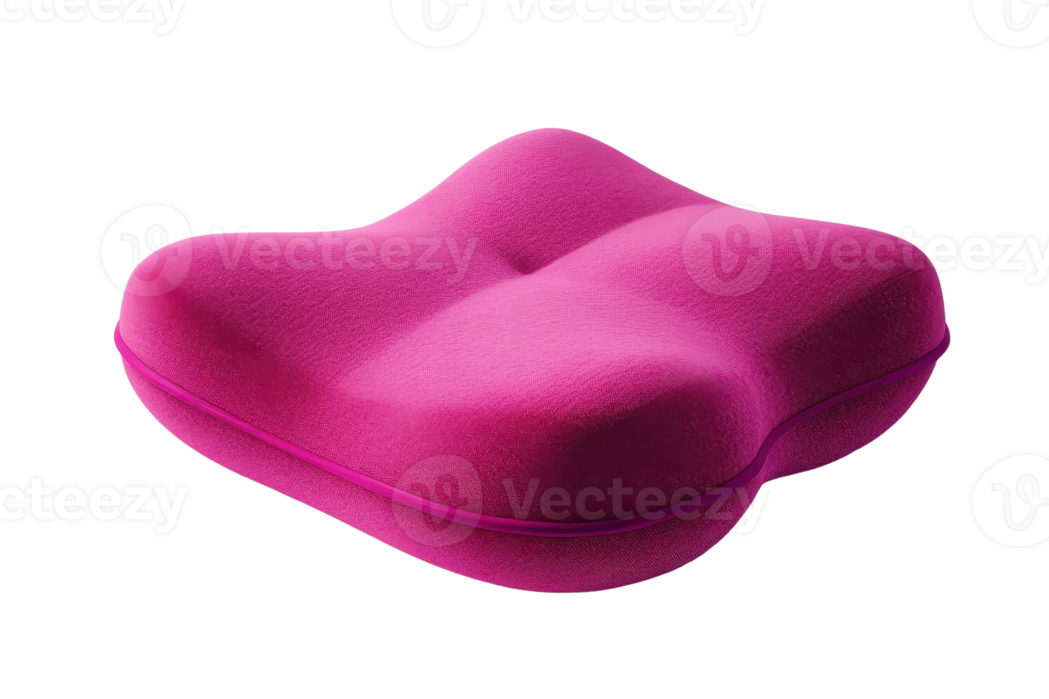 Comfortable pink cushion with ergonomic design, perfect for home decor or office use, adding style and support to any seating arrangement. png