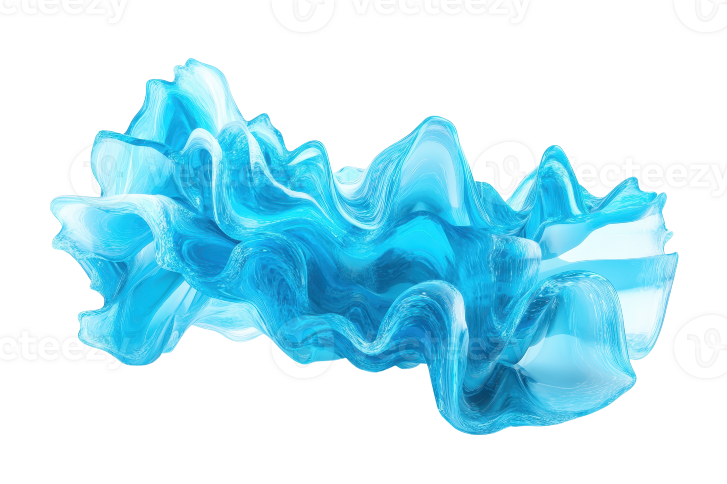 Abstract blue wave design featuring fluid, swirling forms and vibrant colors, perfect for modern artistic projects and backgrounds. png
