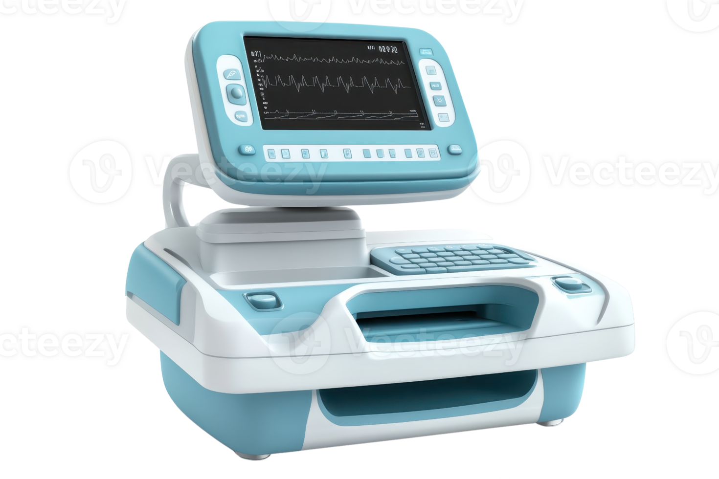 High-tech medical diagnostic device with a digital screen displaying patient data. Essential equipment for healthcare professionals. png