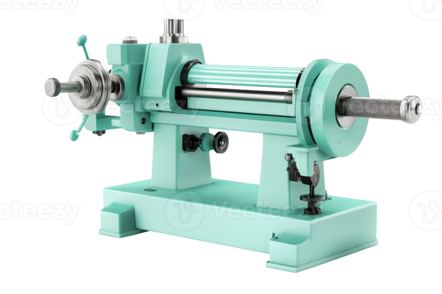 Industrial lathe milling machine with precision controls, ideal for metalworking and machining tasks in a workshop environment. png