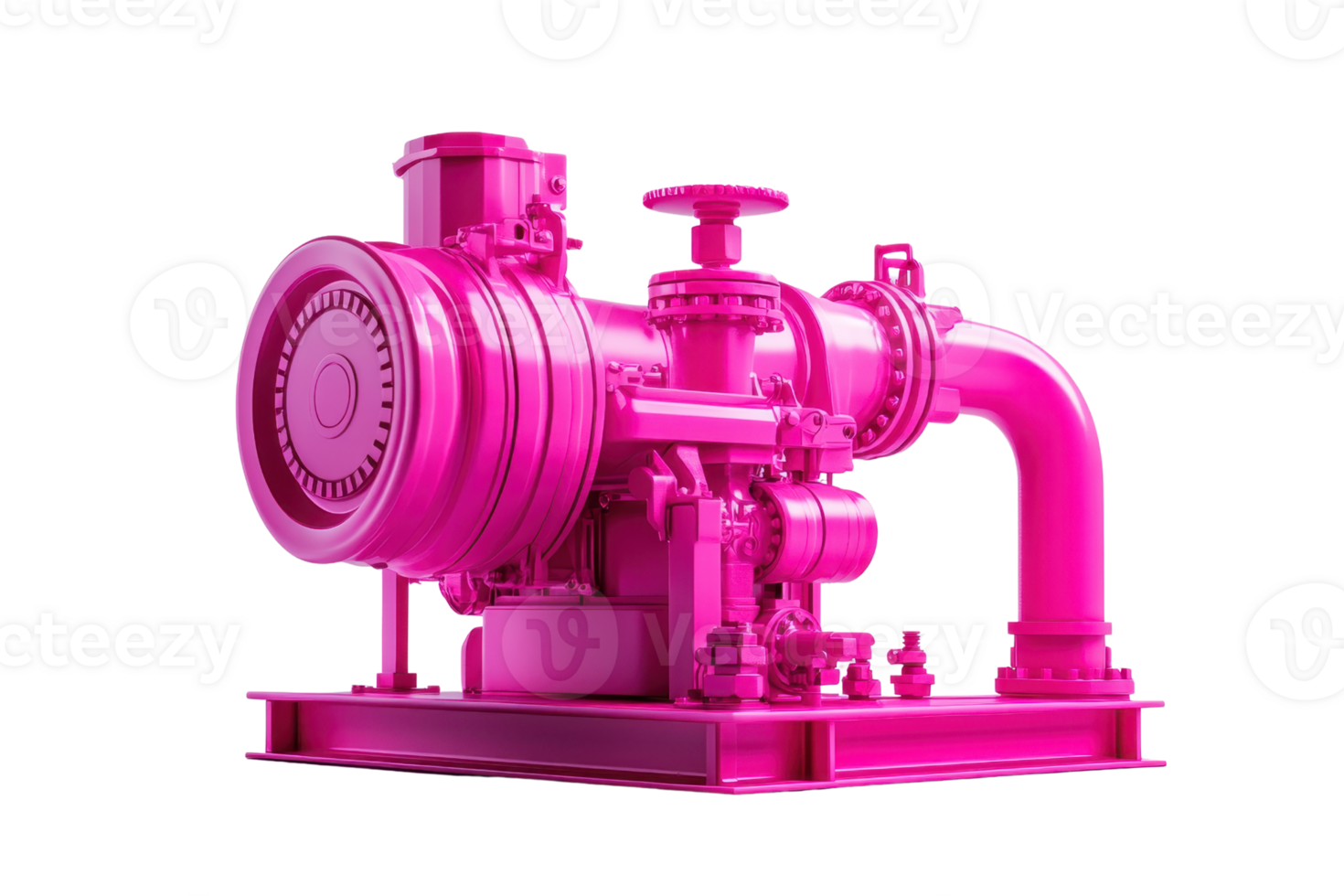 Industrial pink machine showcasing modern mechanical engineering with vibrant color, perfect for technology and industrial design themes. png