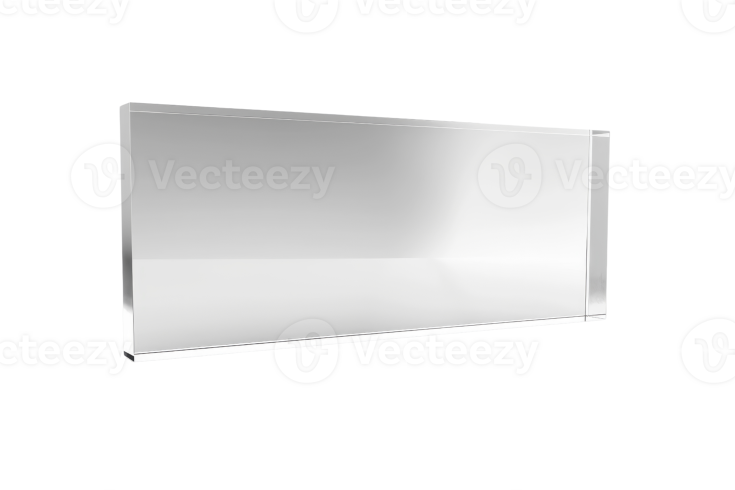 Modern rectangular mirror with a sleek, frameless design, perfect for contemporary interiors, bathrooms, or commercial spaces. png