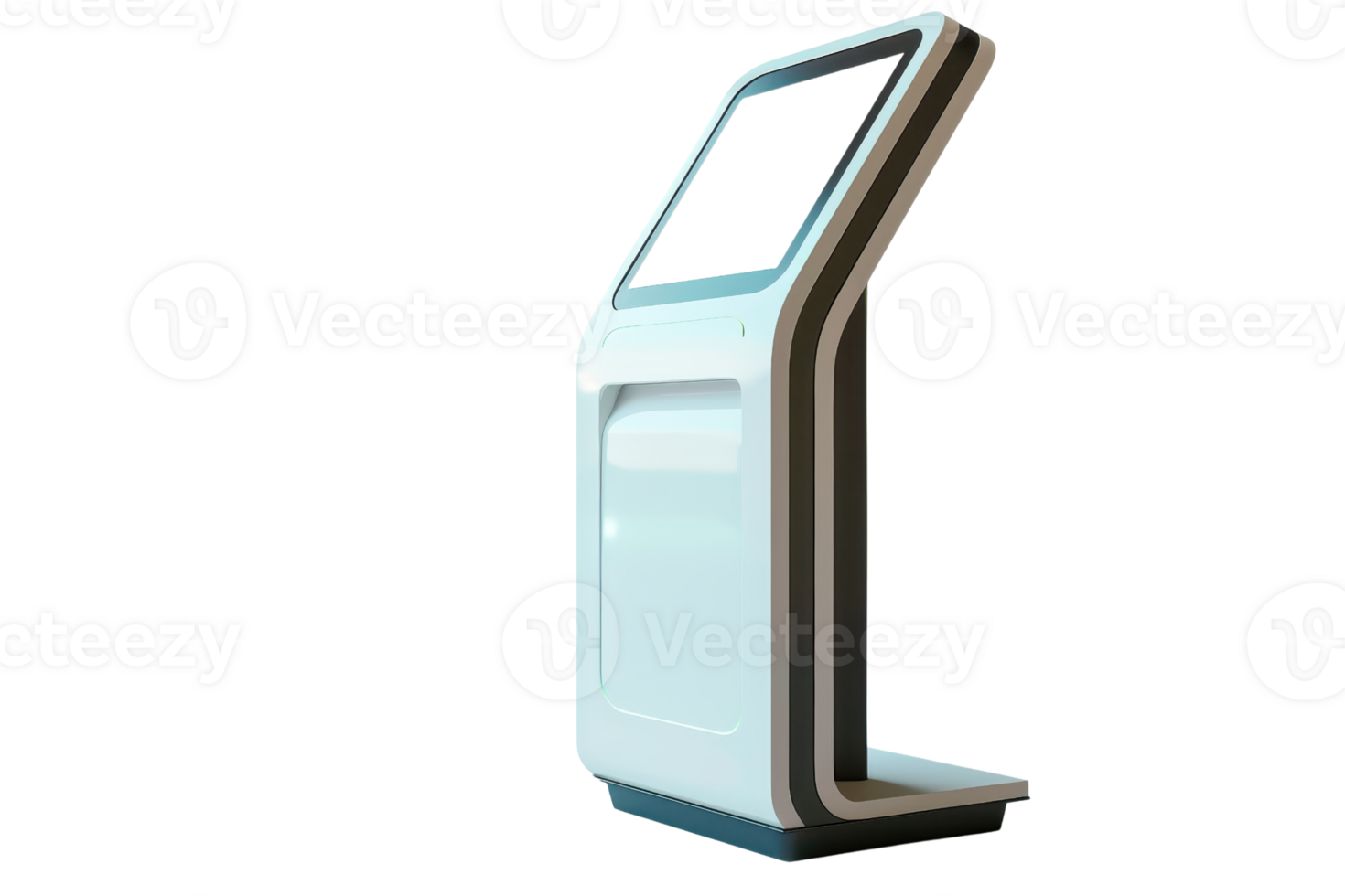 Modern touchscreen kiosk with sleek design for interactive use. Ideal for information display, self-service, and customer engagement. png