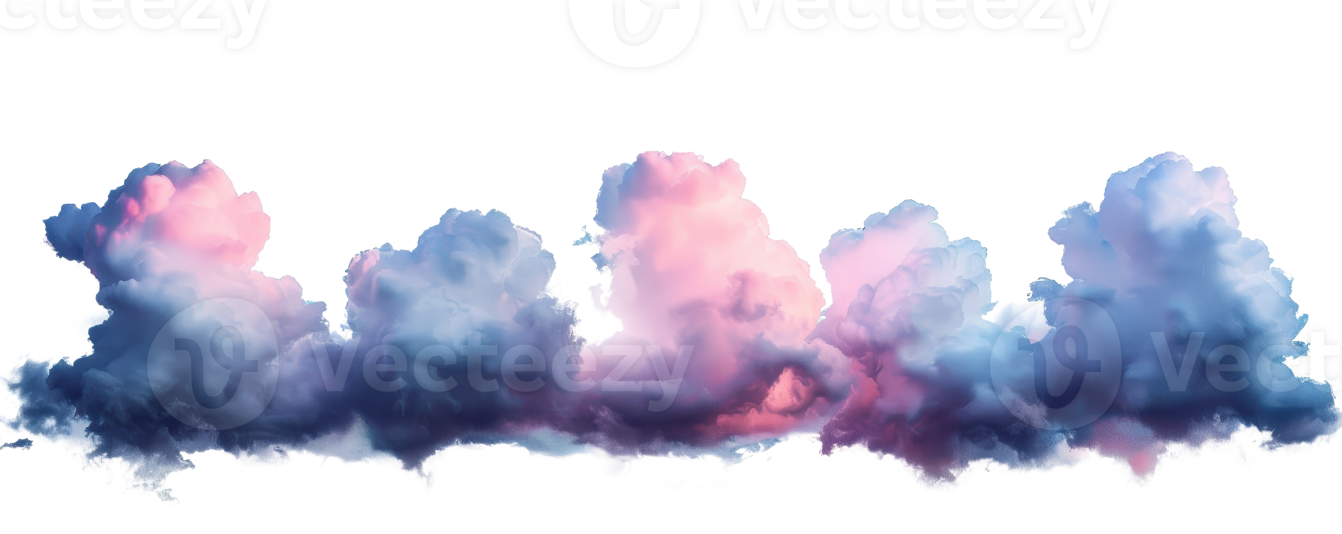 A beautiful formation of fluffy clouds with shades of pink and blue, creating a dreamy and surreal sky scene. png
