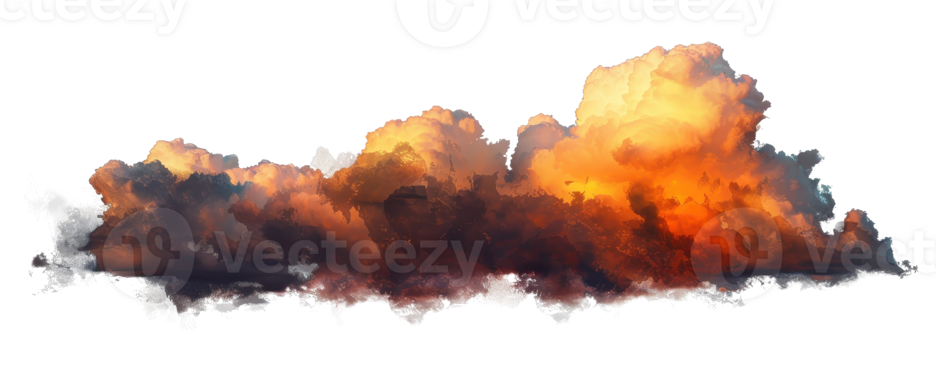 Dramatic cloudscape with vibrant orange and red hues, capturing a stunning and surreal moment in the sky during sunset. png