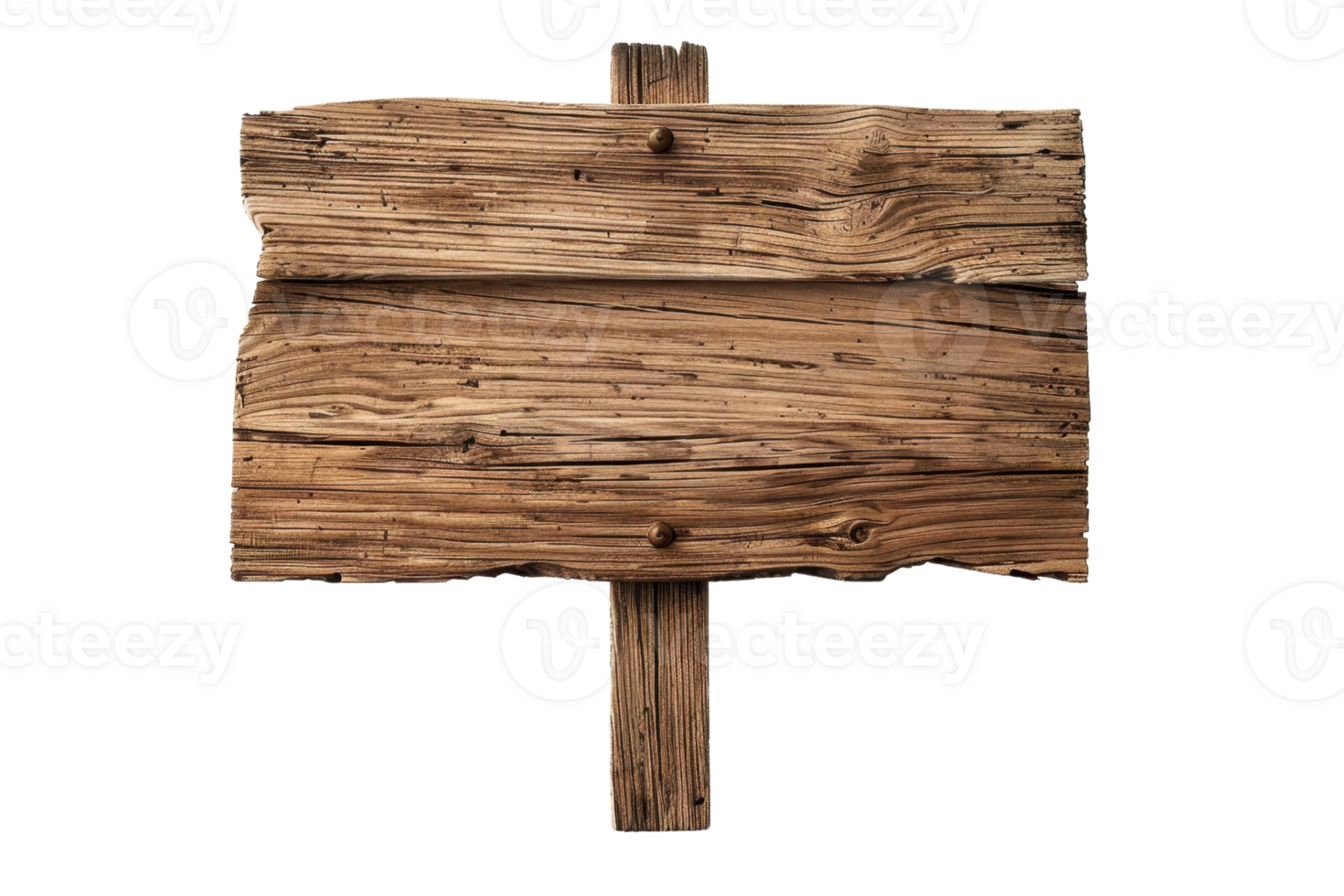 Rustic wooden signboard isolated on transparent background. Weathered blank wood plank for text, ideal for vintage designs and natural themes. png