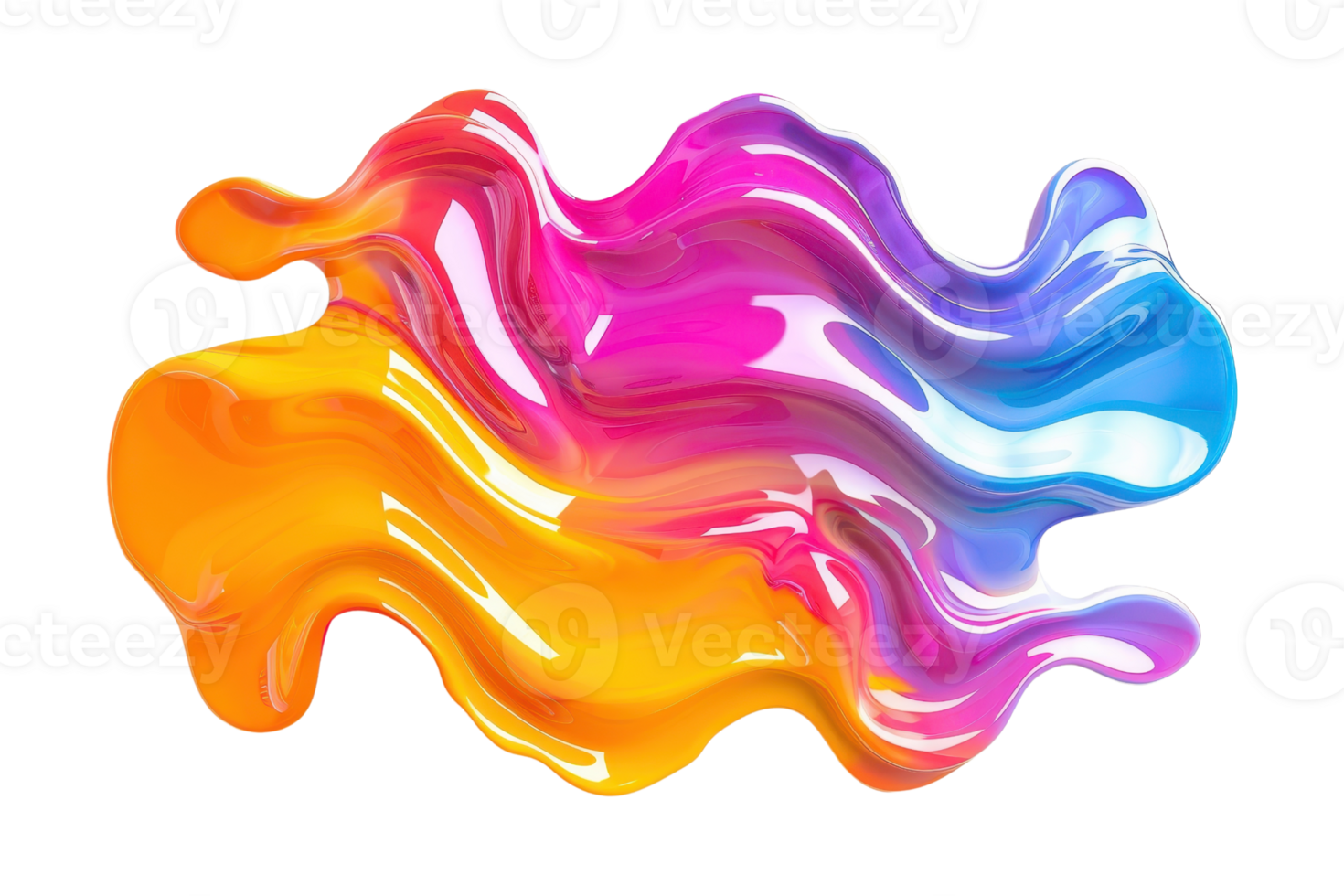 Vibrant abstract liquid splash in vibrant colors, perfect for creative backgrounds, design elements and artistic projects. png