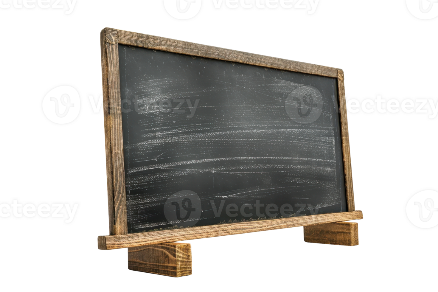 Vintage wooden frame chalkboard isolated on transparent background. with a blank surface, perfect for education or menu presentations. png