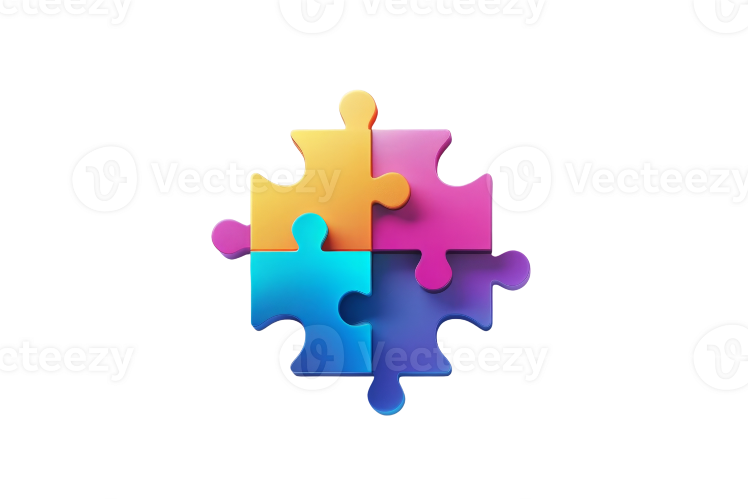 Colorful puzzle piece representing teamwork, problem-solving, and connection. Ideal for educational, business, and creative projects. png