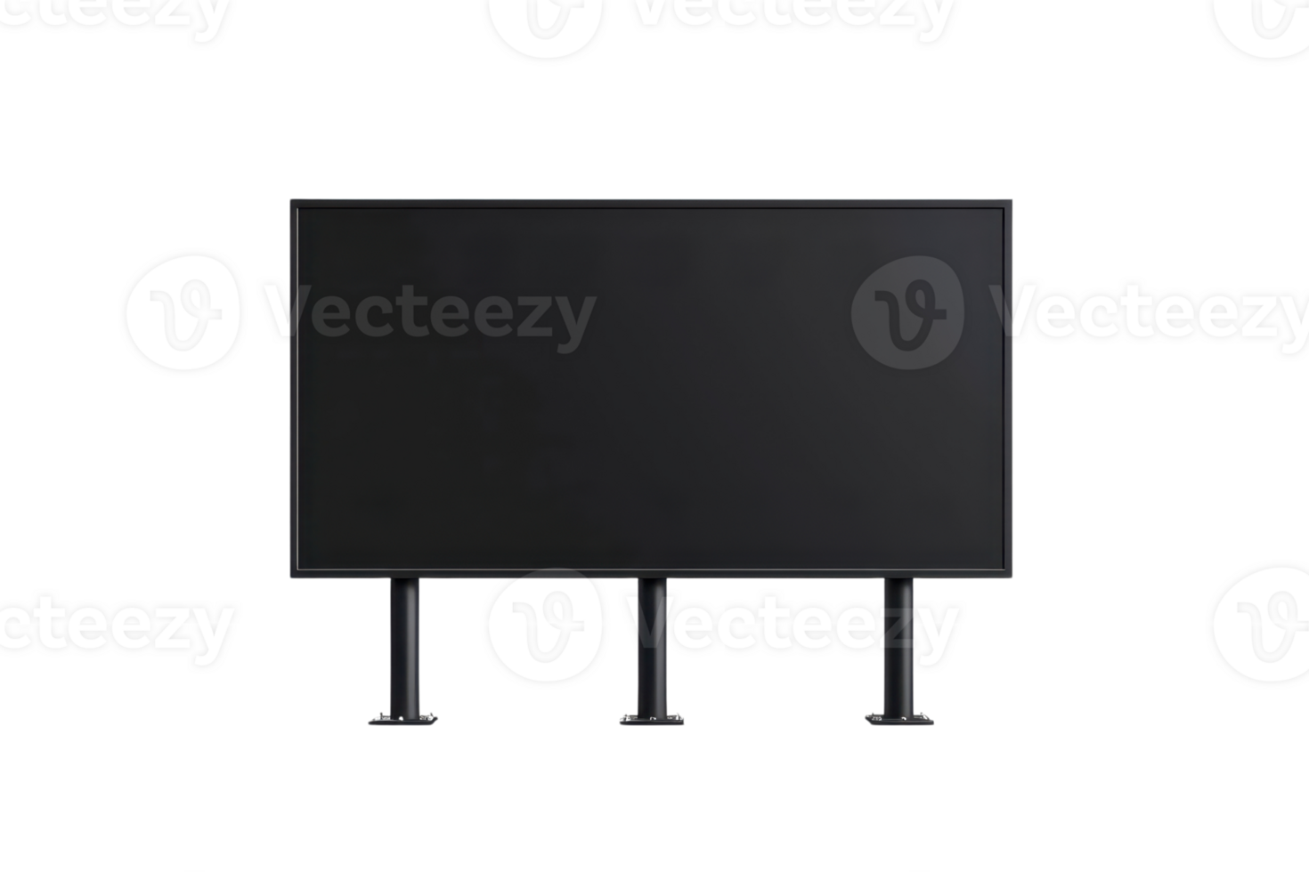 Blank black billboard on transparent background. ideal for advertising and marketing campaigns with space for custom content and messaging. png