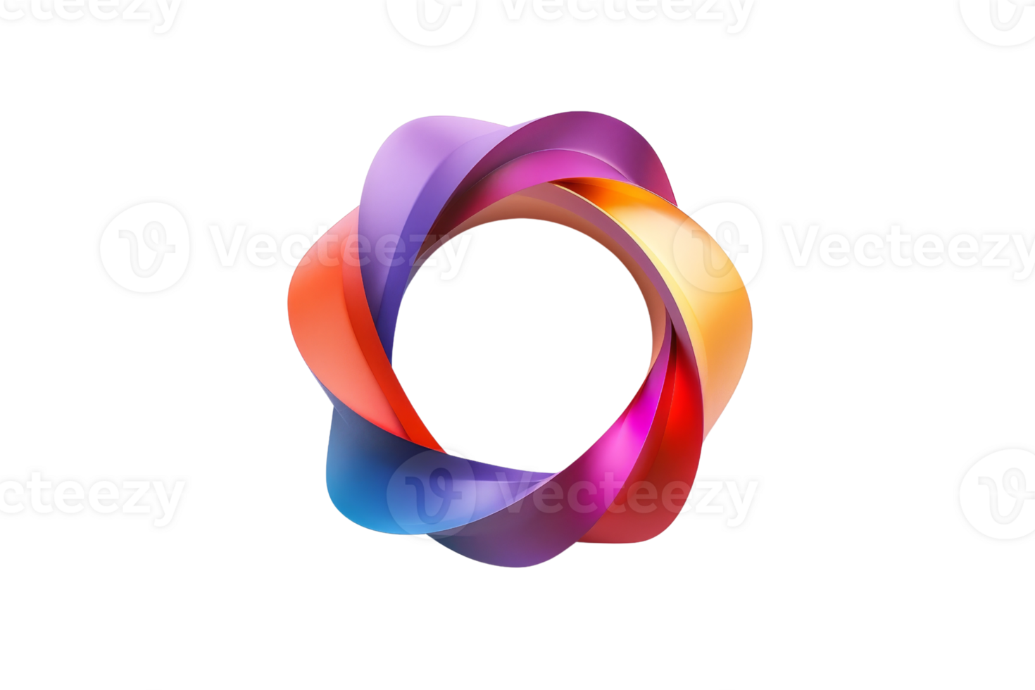 Vibrant abstract circular logo design in multicolored shades, perfect for branding, digital art, presentations, and modern creative projects. png