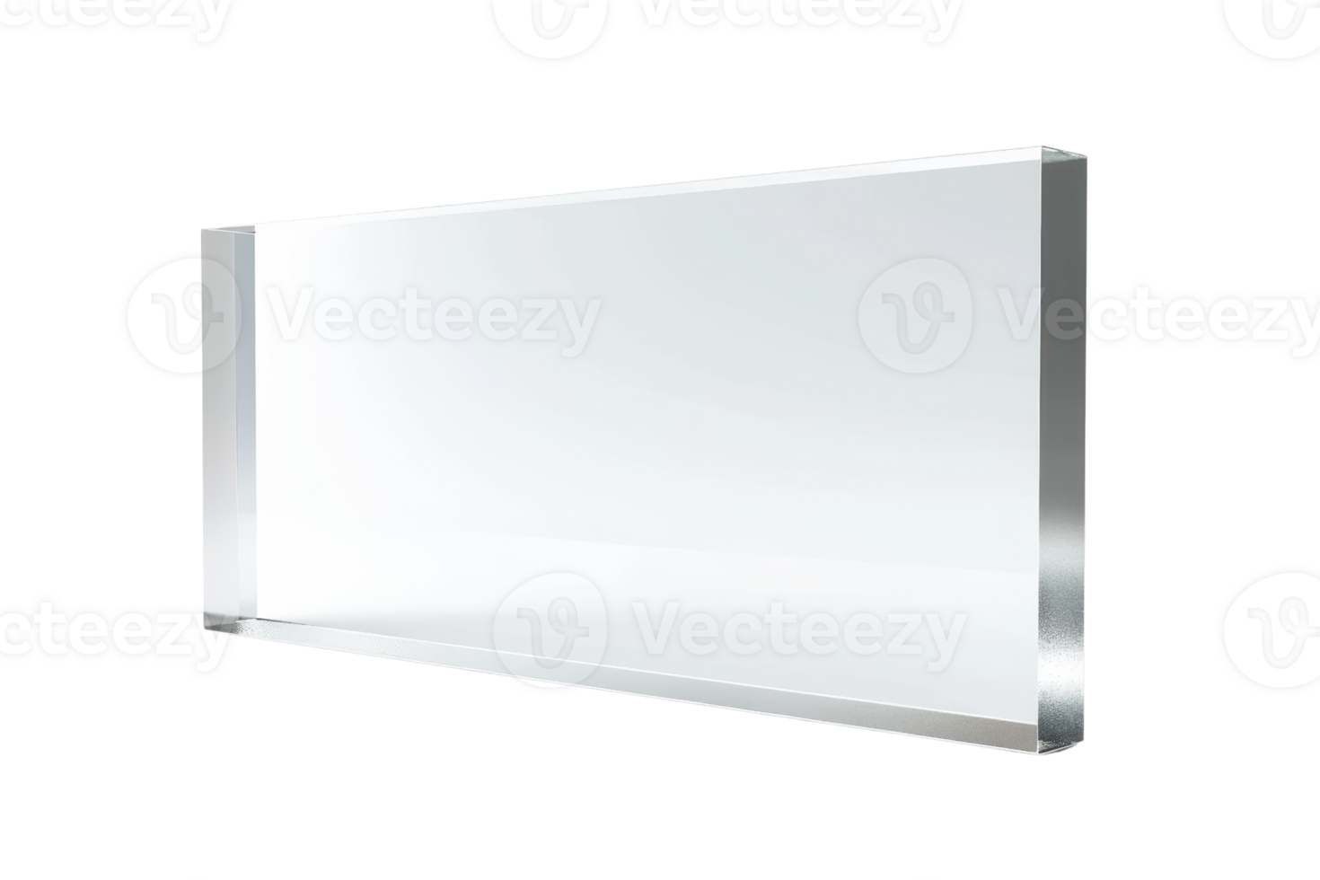 Clear glass slab isolated on transparent background. Perfect for various design purposes, showcasing transparency and modern aesthetics. png